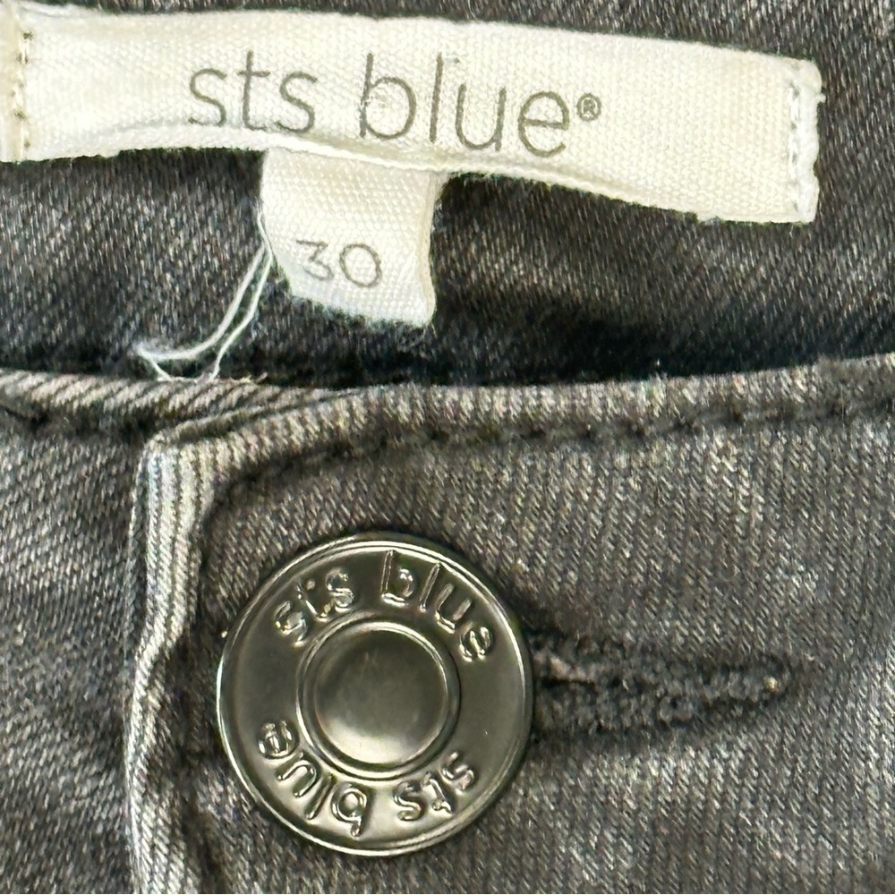 STS Blue Jeans Womens 30 Waist Black Cameron High Rise Distressed - Picture 8 of 8